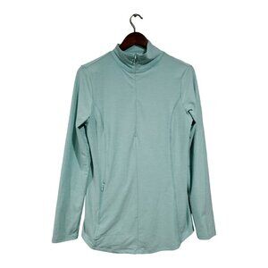 Duluth Trading Co Mint Green 1/2 Zip Long Sleeved Athletic Top Base Layer Sz S